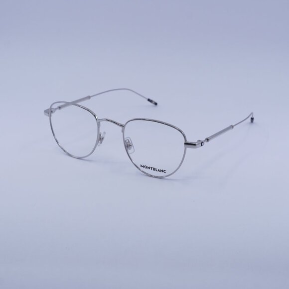 Montblanc MB0111O 001 Eyeglasses Silver 49mm Geometric Frame - Picture 5 of 11